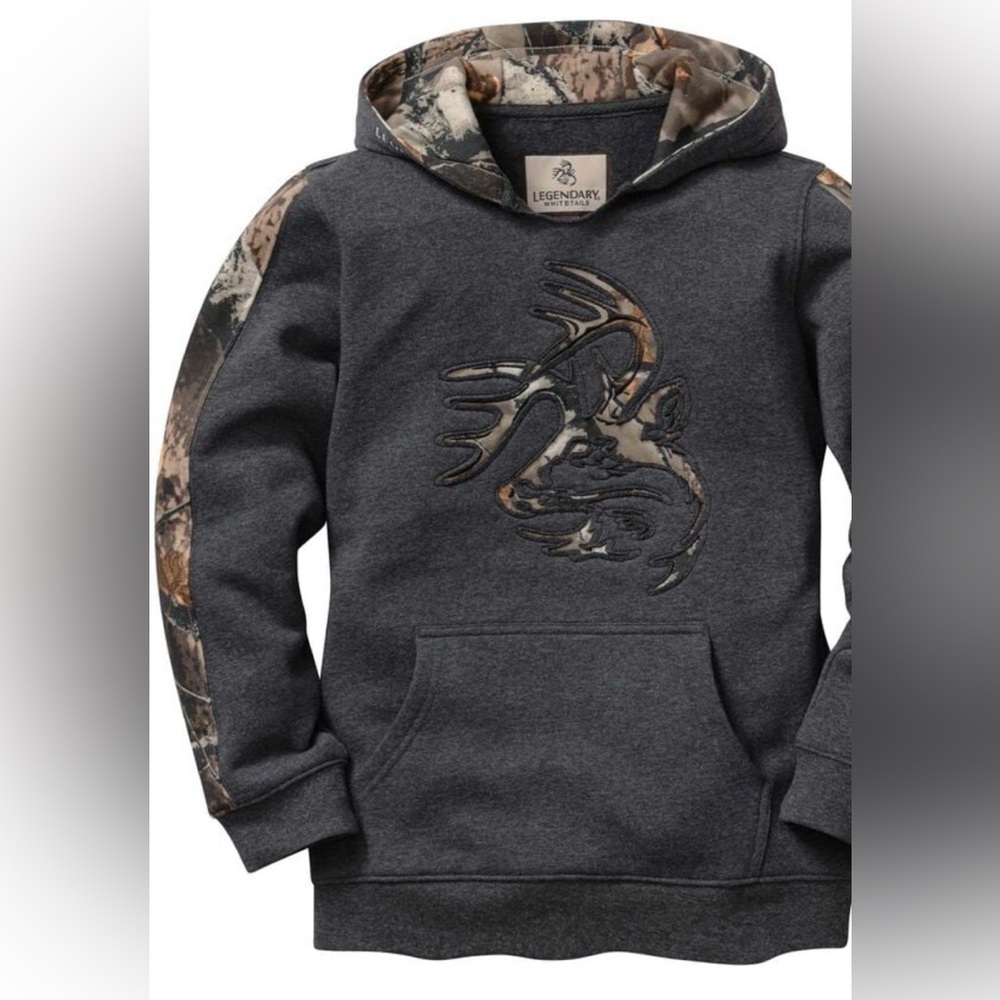 Legendary Whitetails Outfitter Hoodie Grey Youth Medium NWT IN PACKAGE